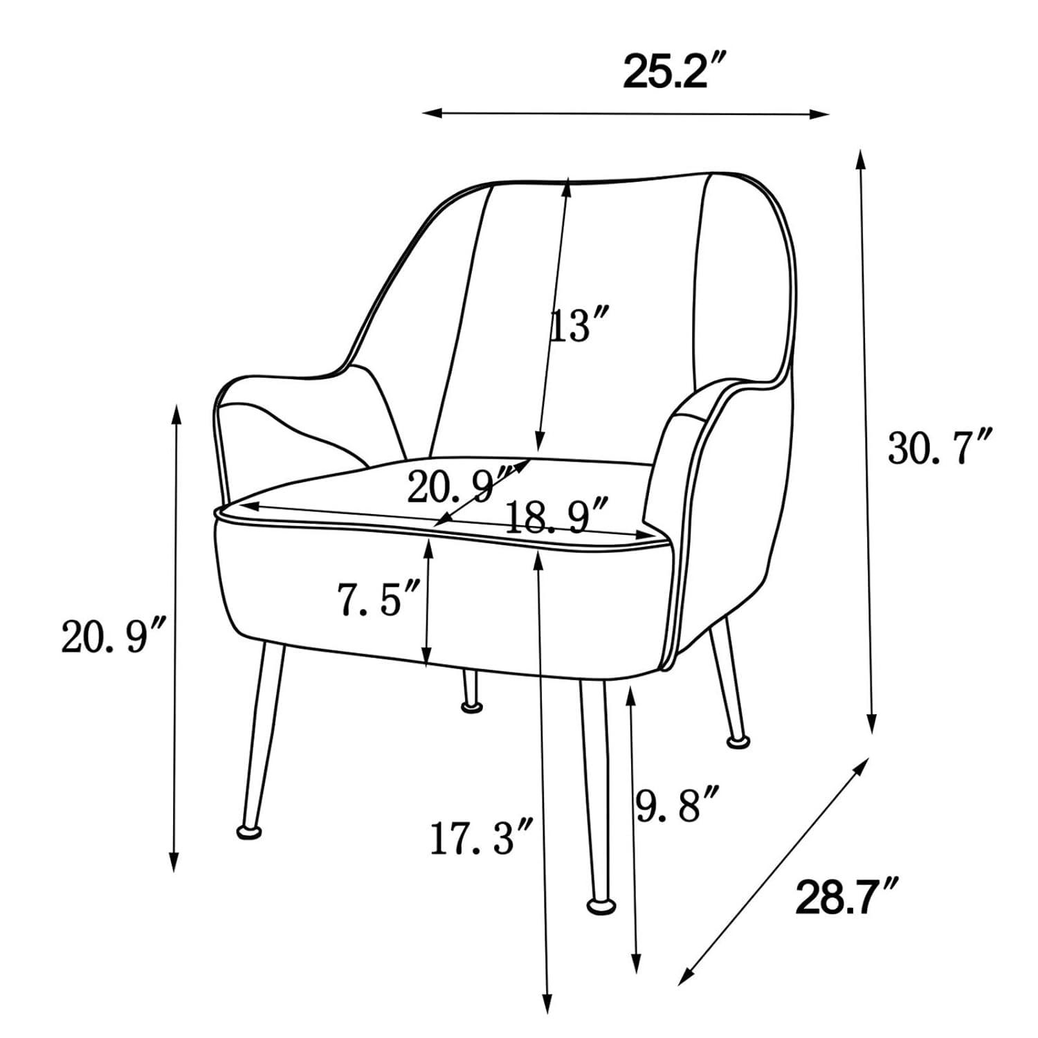 LUCKHAO  Accent Chair Set of 2,Modern Mid Century Velvet Sherpa Armchair,Comfy Arm Chair for Living Room Bedroom Office Waiting Room,Barrel Chairs