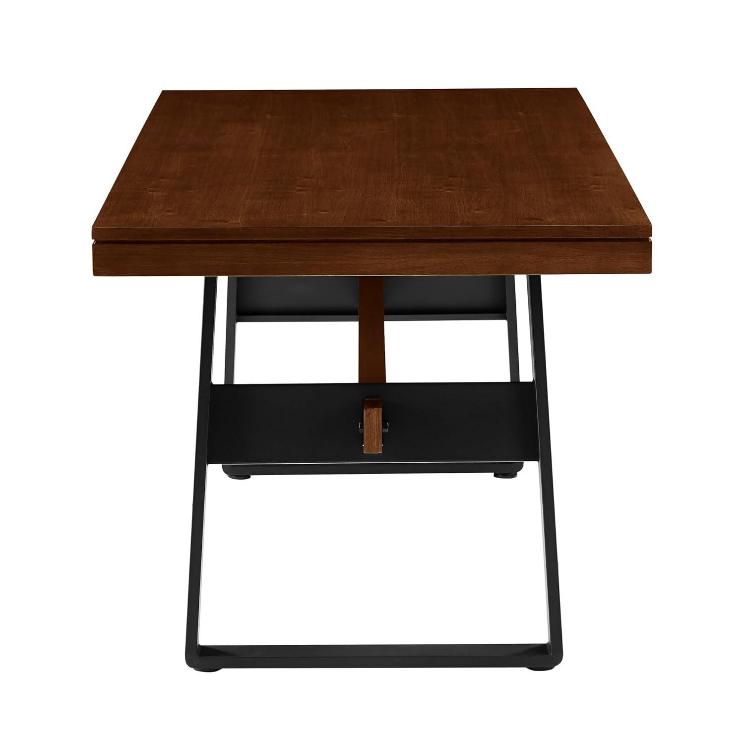 Ash Metal Base Dining Table
