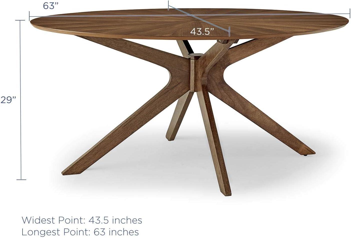 Modway Modway Crossroads 63" Oval Wood Dining Table