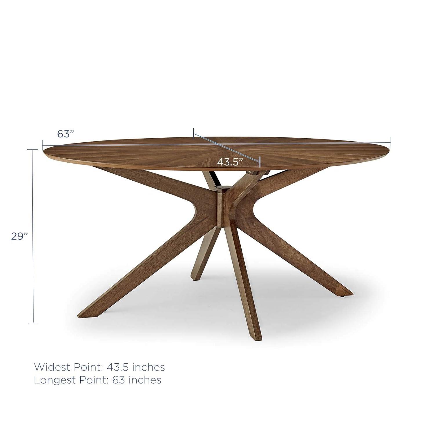 Modway Modway Crossroads 63" Oval Wood Dining Table