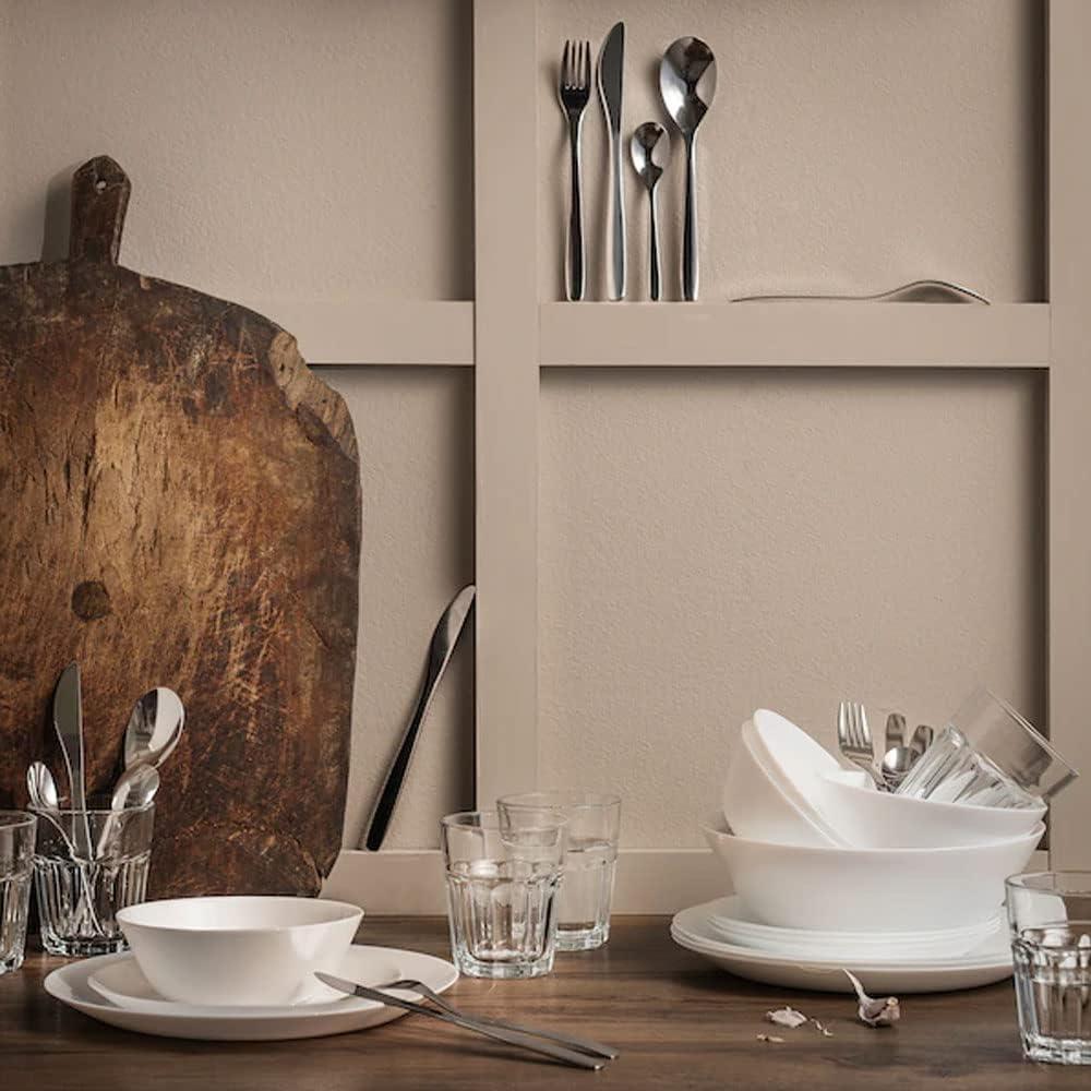 Elegant White Tempered Glass Serving Bowls Set of 6