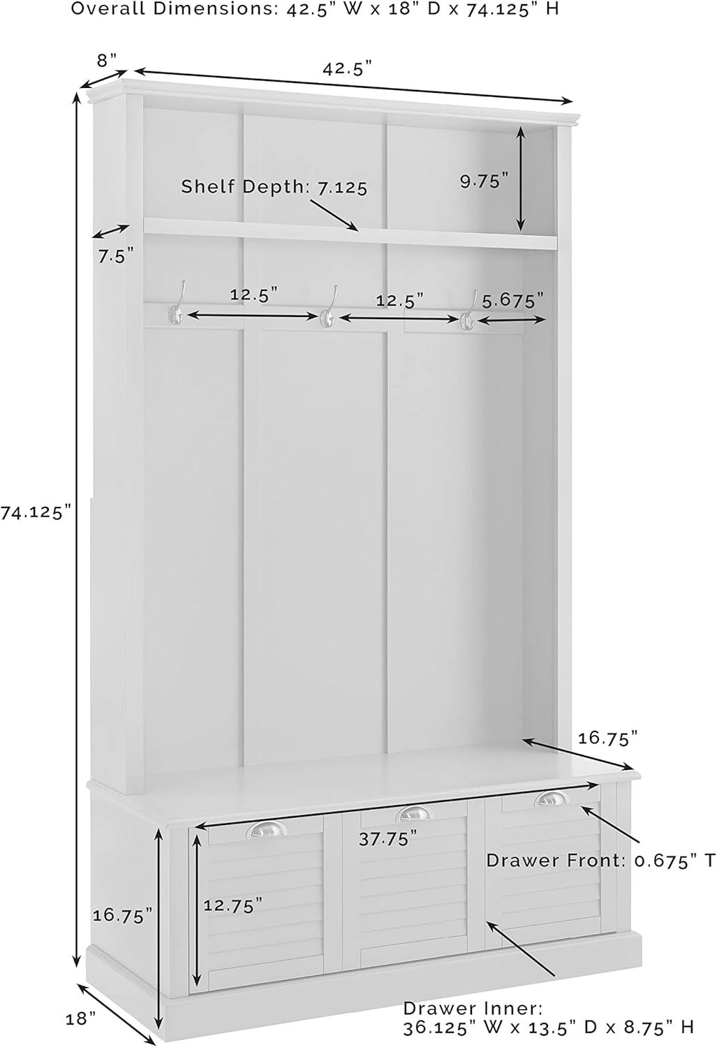 Babram Hall Tree 42.5'' Wide with Bench