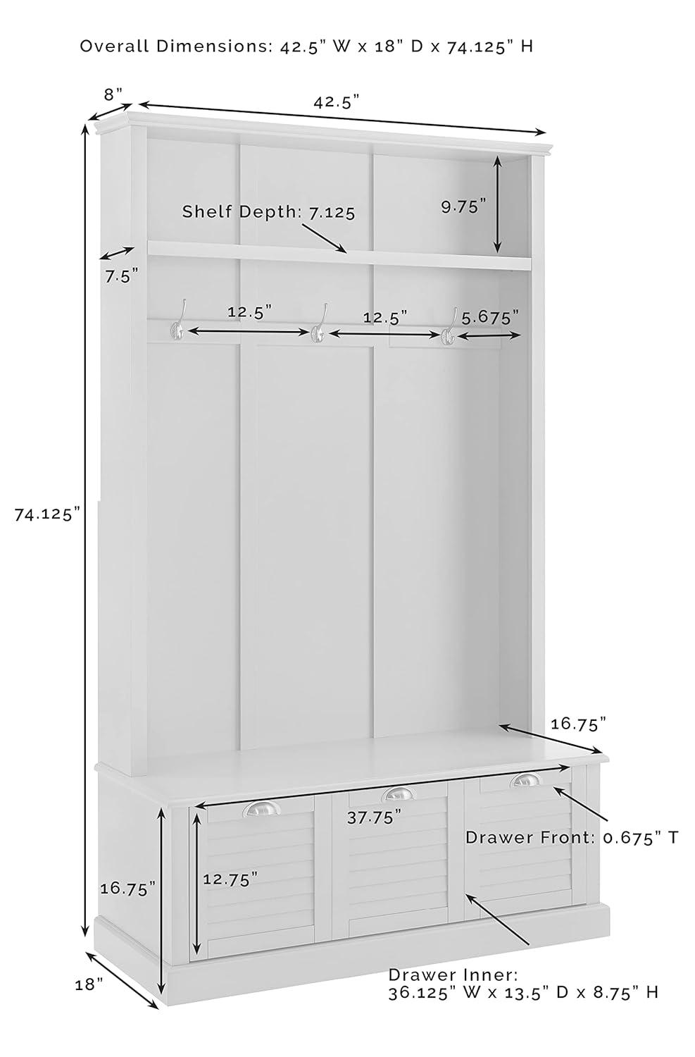 Babram Hall Tree 42.5'' Wide with Bench