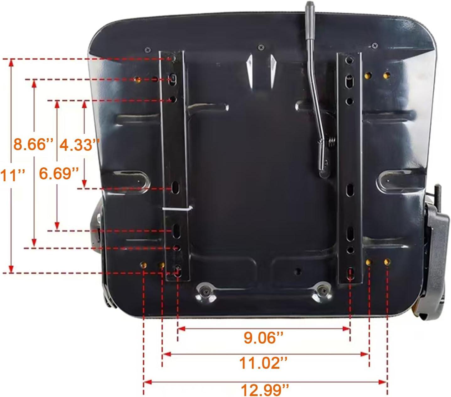 Black Adjustable PVC Forklift and Tractor Seat with Armrests