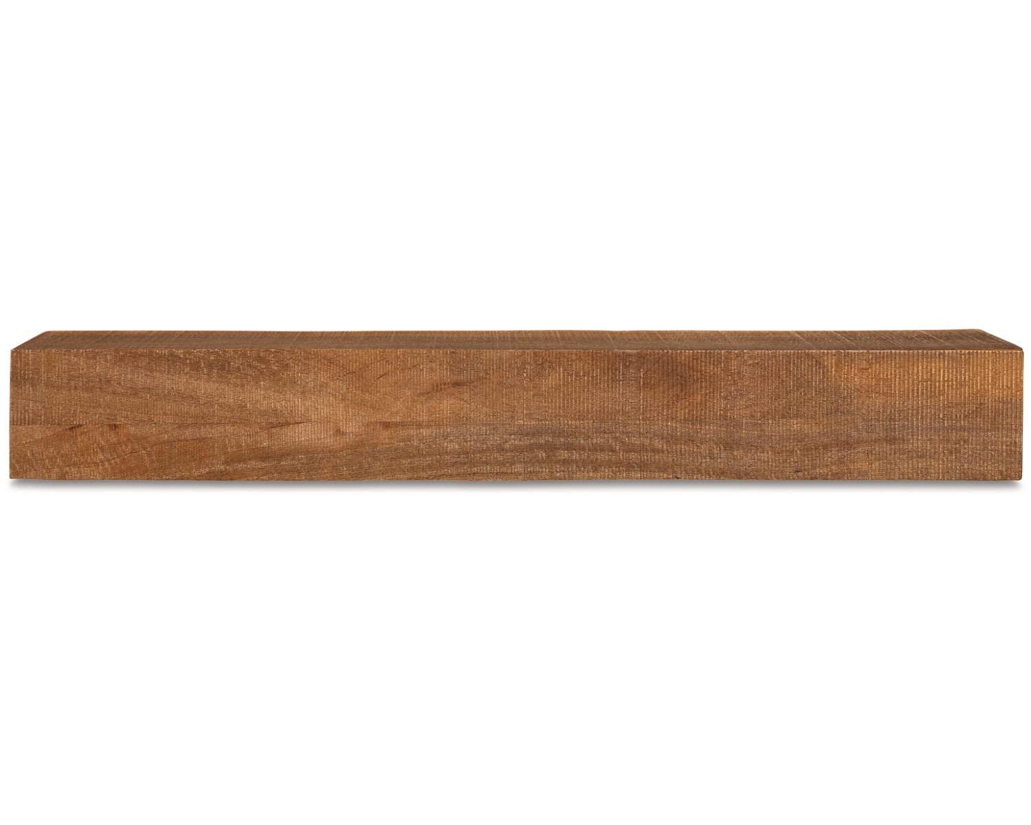 Cadmon Brown Rough Sawn Wood Wall Shelf