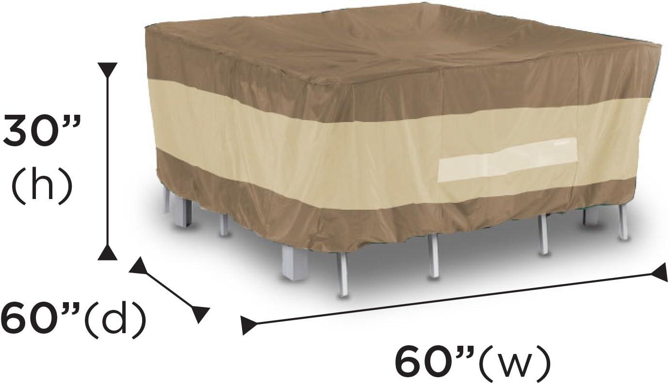 AnyWeather Square Patio Table with Chairs Outdoor Cover, Durable and Waterproof