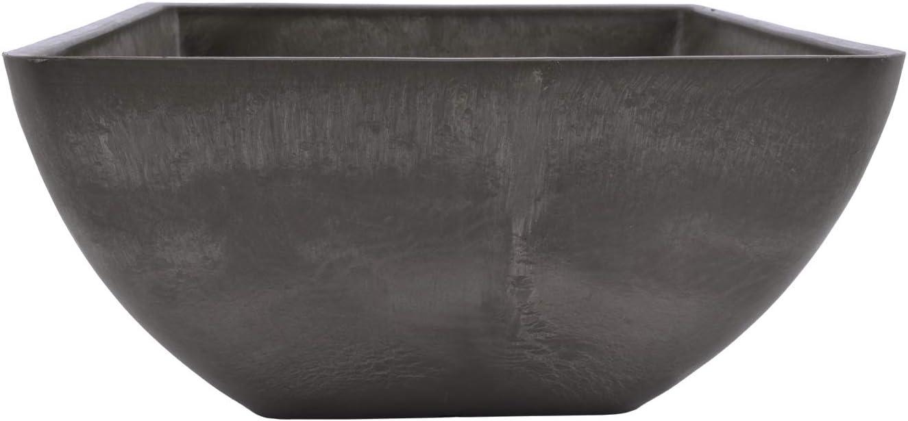 Arcadia 12" Dark Charcoal Recycled Plastic Square Planter