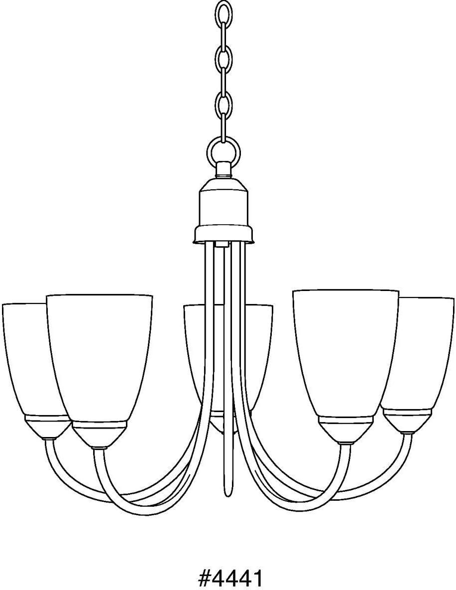 Progress Lighting Gather 5-Light Chandelier, Brushed Nickel, Etched Glass Shade