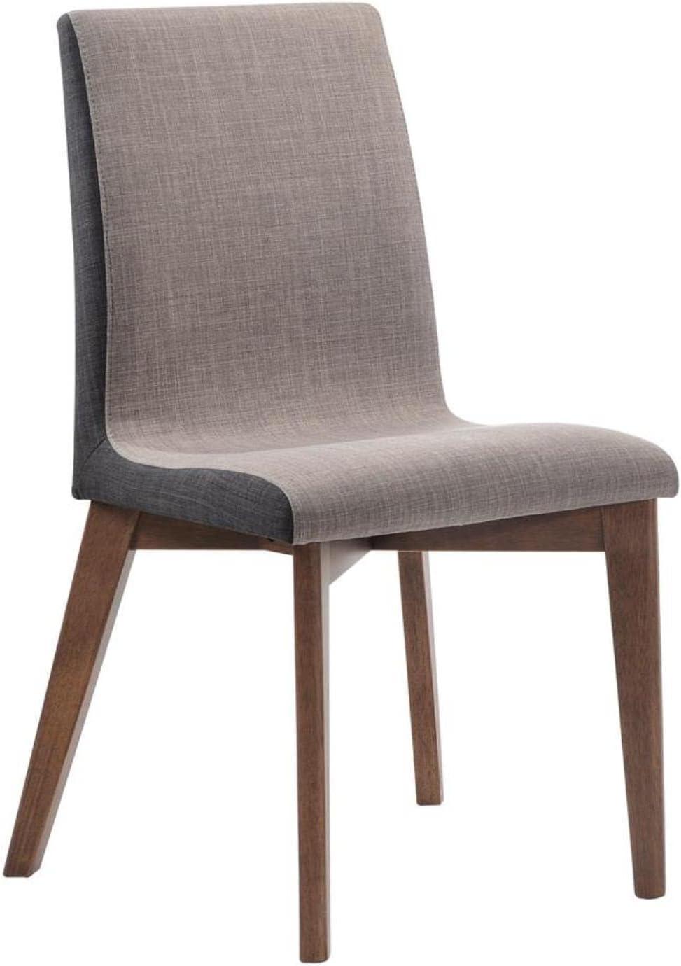 Redbridge Upholstered Side Chairs Grey and Natural Walnut (Set of 2)