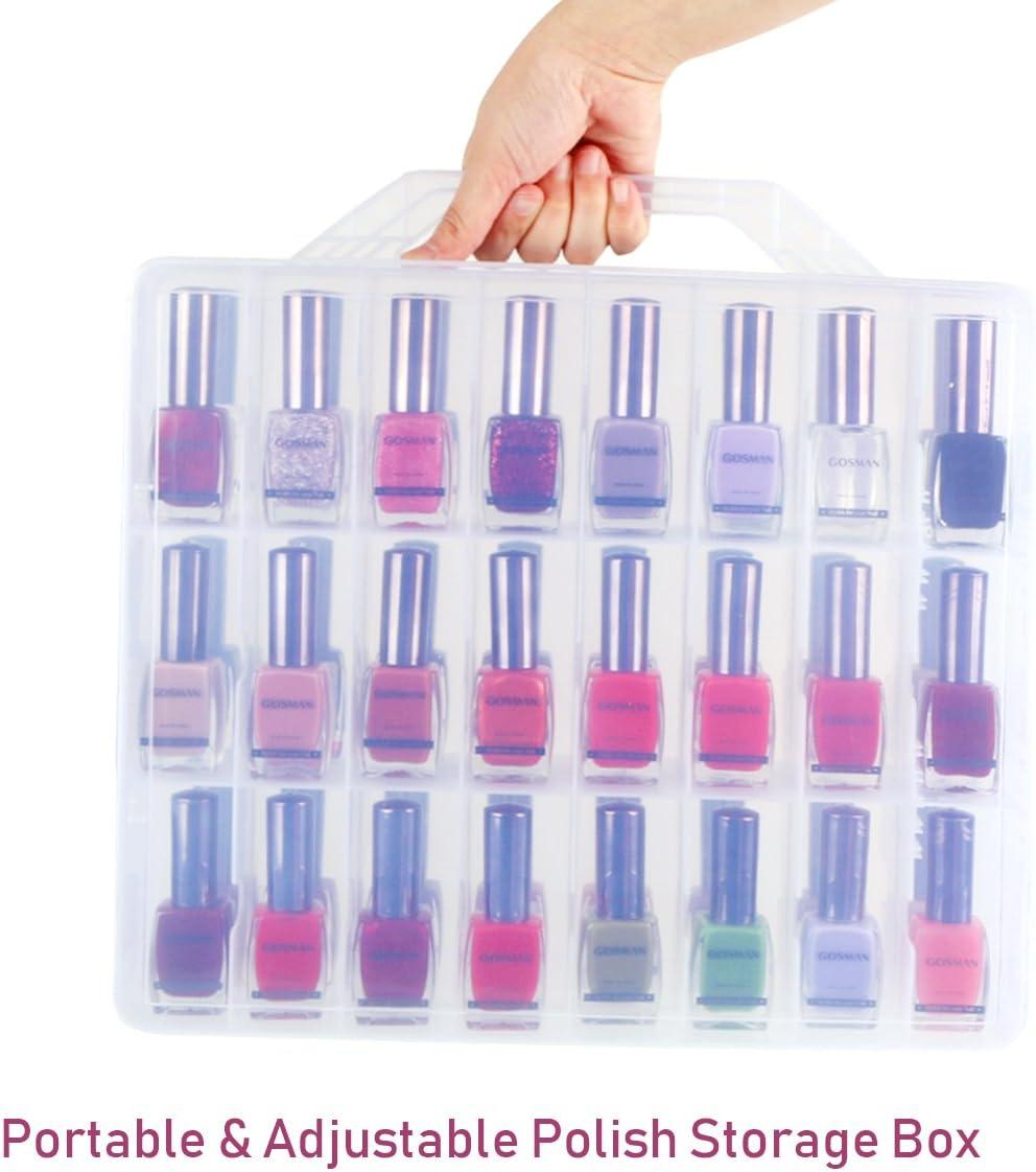 Kissbuty Universal Nail Polish Holder Organizer for 48 Bottles Adjustable Dividers Space Saver NEW