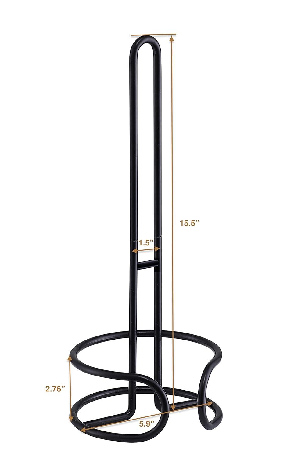 SunnyPoint Heavy Wire Gauge Spare Bathroom Toilet Tissue Paper Roll Holder Storage Stand WF-LY-WC-01BLK