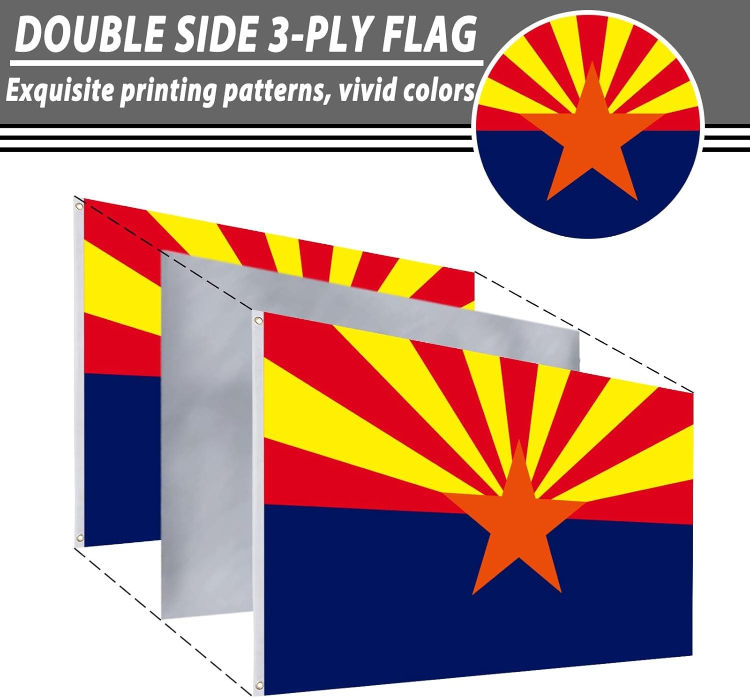 Louisiana State Flag 3x5 Double Sided Outdoor State Flags Heavy Duty 3 Ply with Durable Canvas Header and Brass Grommets Vivid Colors