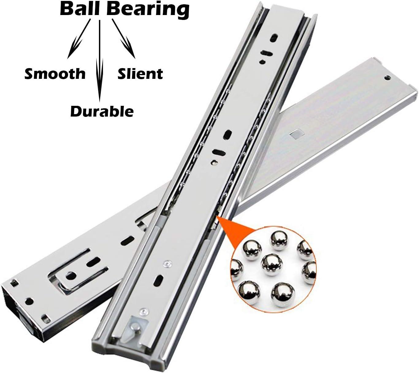 22 inch 100 lb 1 Pack 22" Side Mount Soft Close Full Extension Drawer Slides, Silver