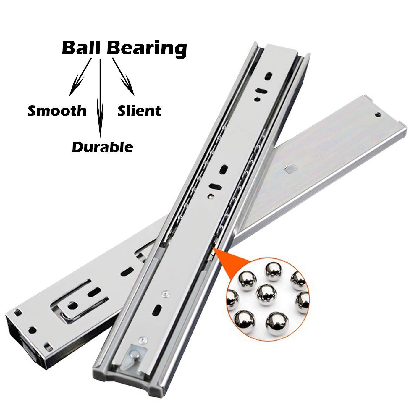 22 inch 100 lb 1 Pack 22" Side Mount Soft Close Full Extension Drawer Slides, Silver