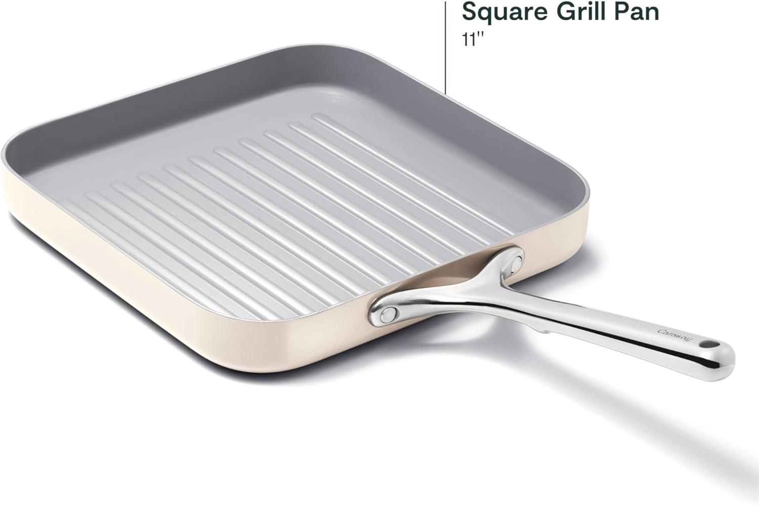 Caraway Home 11.02" Nonstick Square Grill Fry Pan