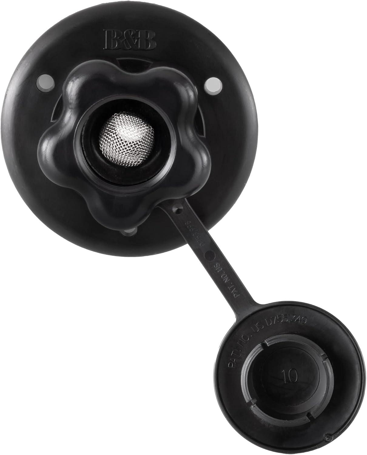 Black Plastic RV City Water Fill Inlet with Check Valve