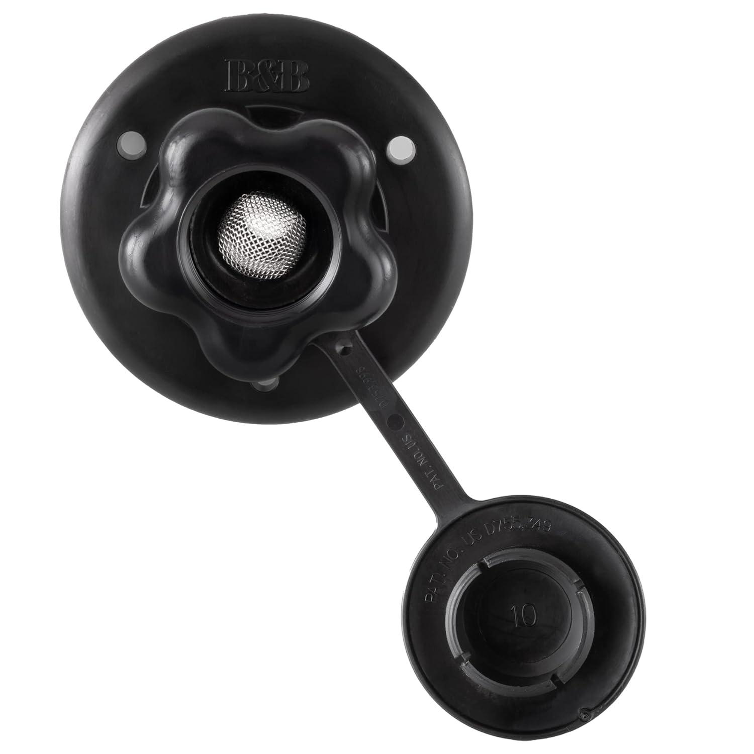 Black Plastic RV City Water Fill Inlet with Check Valve