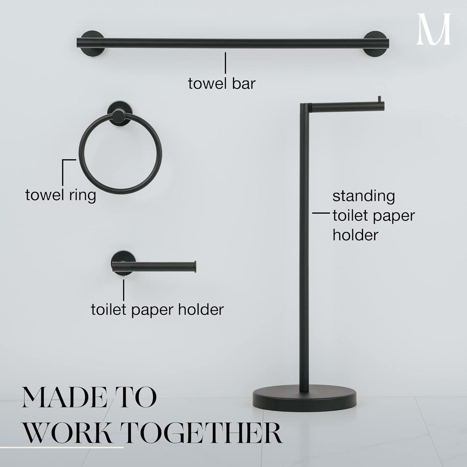 Marmolux Accessories 4 - Piece Bathroom Hardware Set S911-4BK