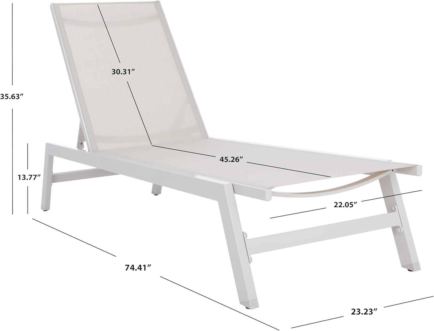 Fionne Sunlounger - Outdoor - PAT9038 - White/Beige -Safavieh