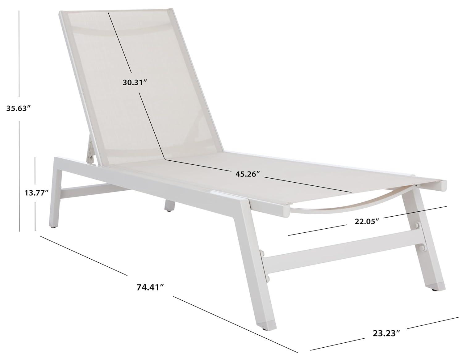 Fionne Sunlounger - Outdoor - PAT9038 - White/Beige -Safavieh