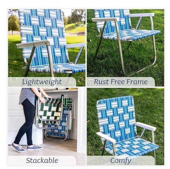 Classic Orange and White Aluminum Beach Chair with Arms