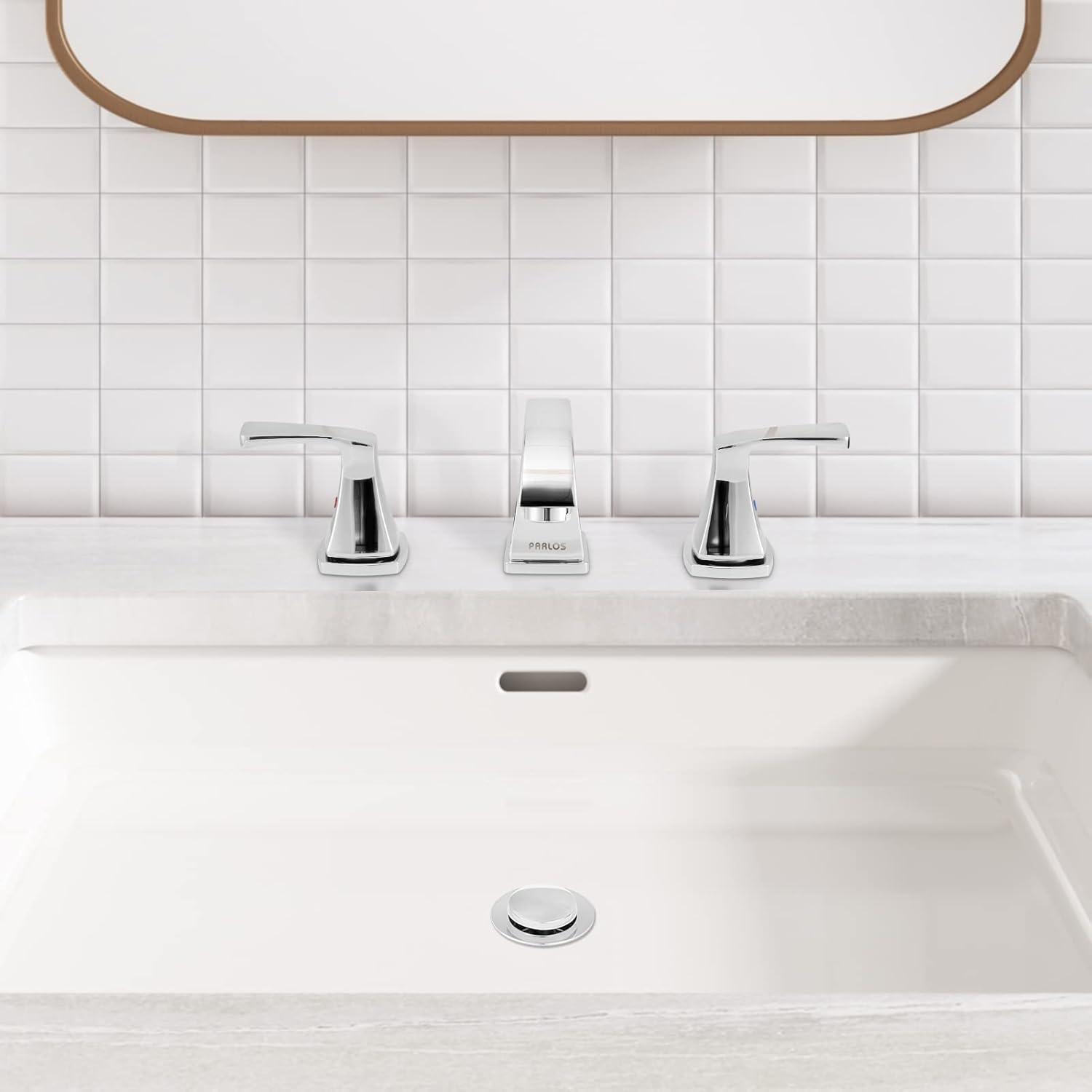 Widespread 2-handle Bathroom Faucet with Drain Assembly