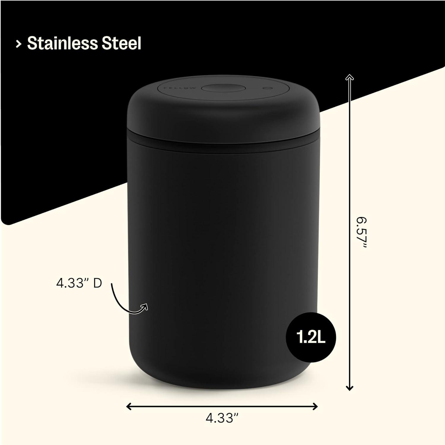 Fellow Atmos Large Vacuum Canister in Matte Black
