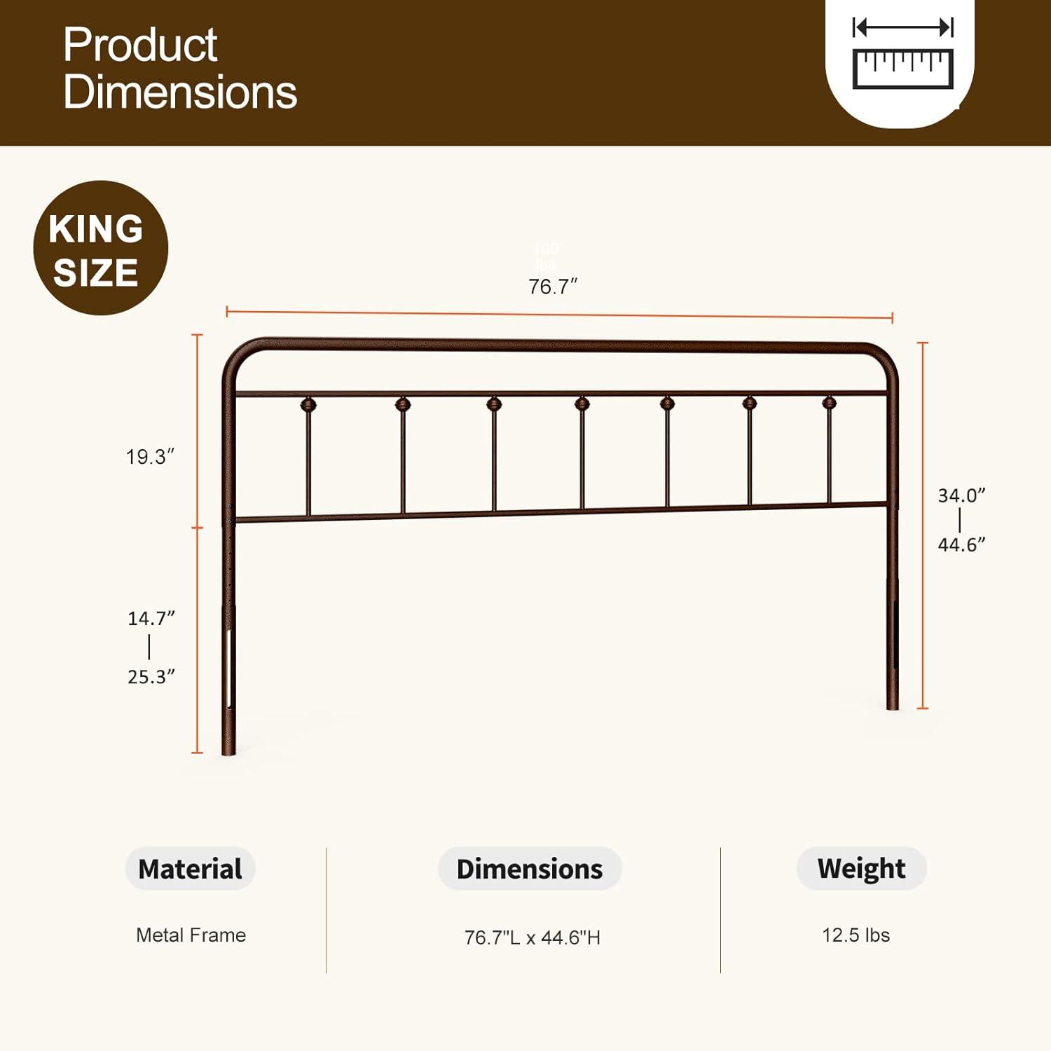 August Grove® August Grove® Metal Headboard - Adjustable Height - Farmhouse Victorian Style