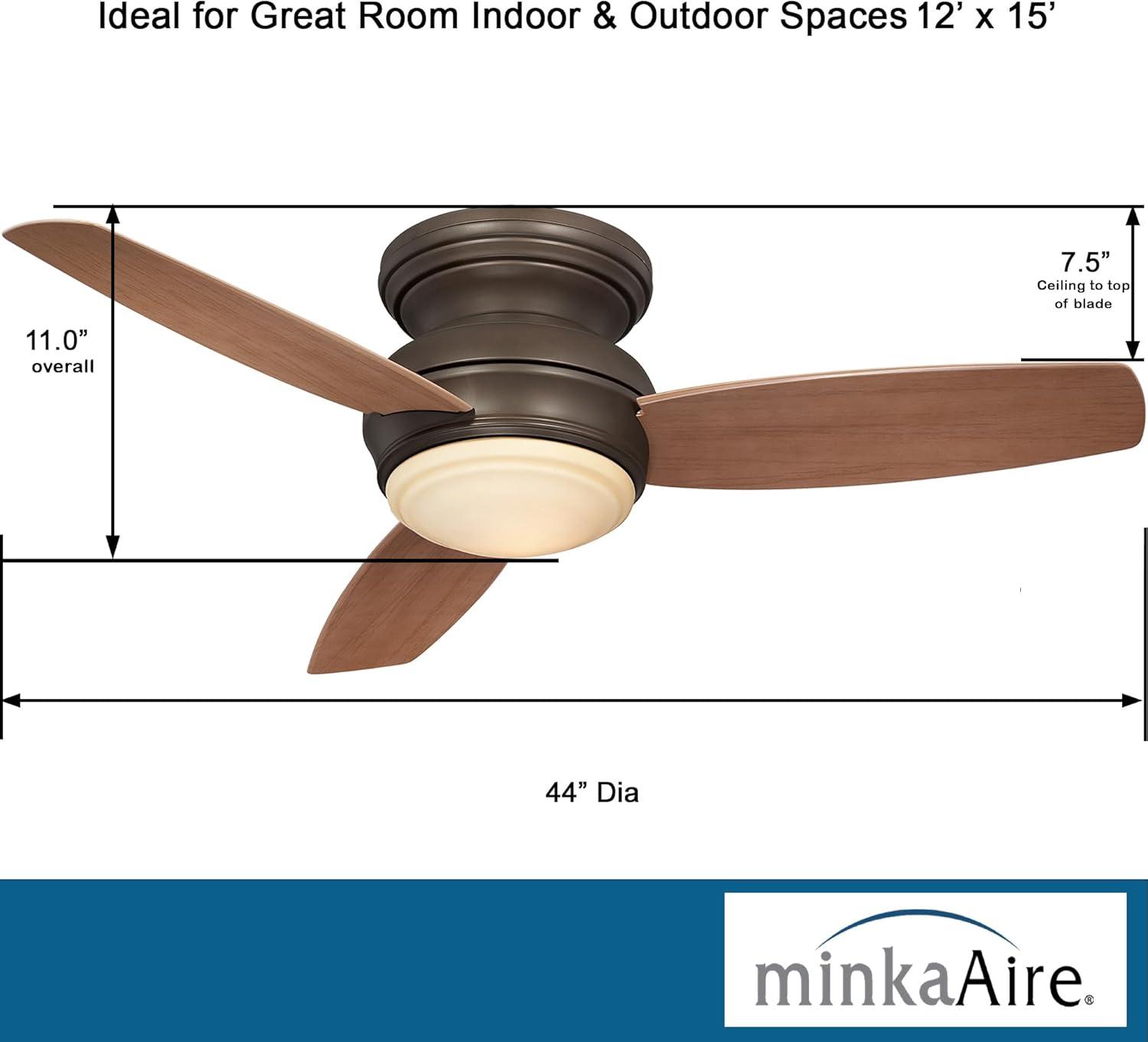 44" Concept II 3 - Blade Outdoor LED Propeller Ceiling Fan with Wall Control and Light Kit Included