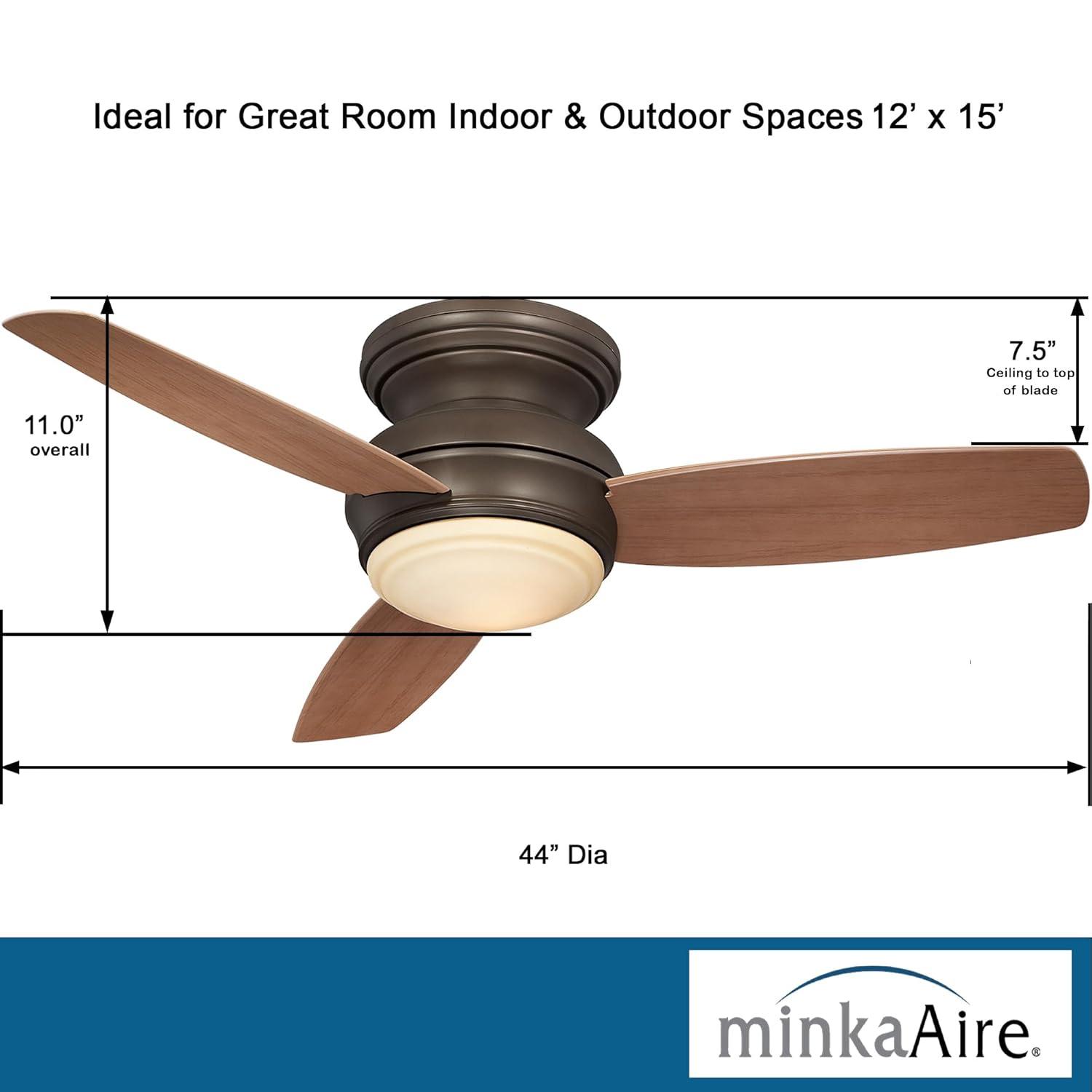 Minka Aire 44" Concept II 3 - Blade Outdoor LED Propeller Ceiling Fan with Wall Control and Light Kit Included