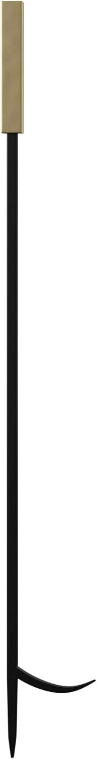 Modern Black and Gold Iron 4-Piece Fireplace Tool Set