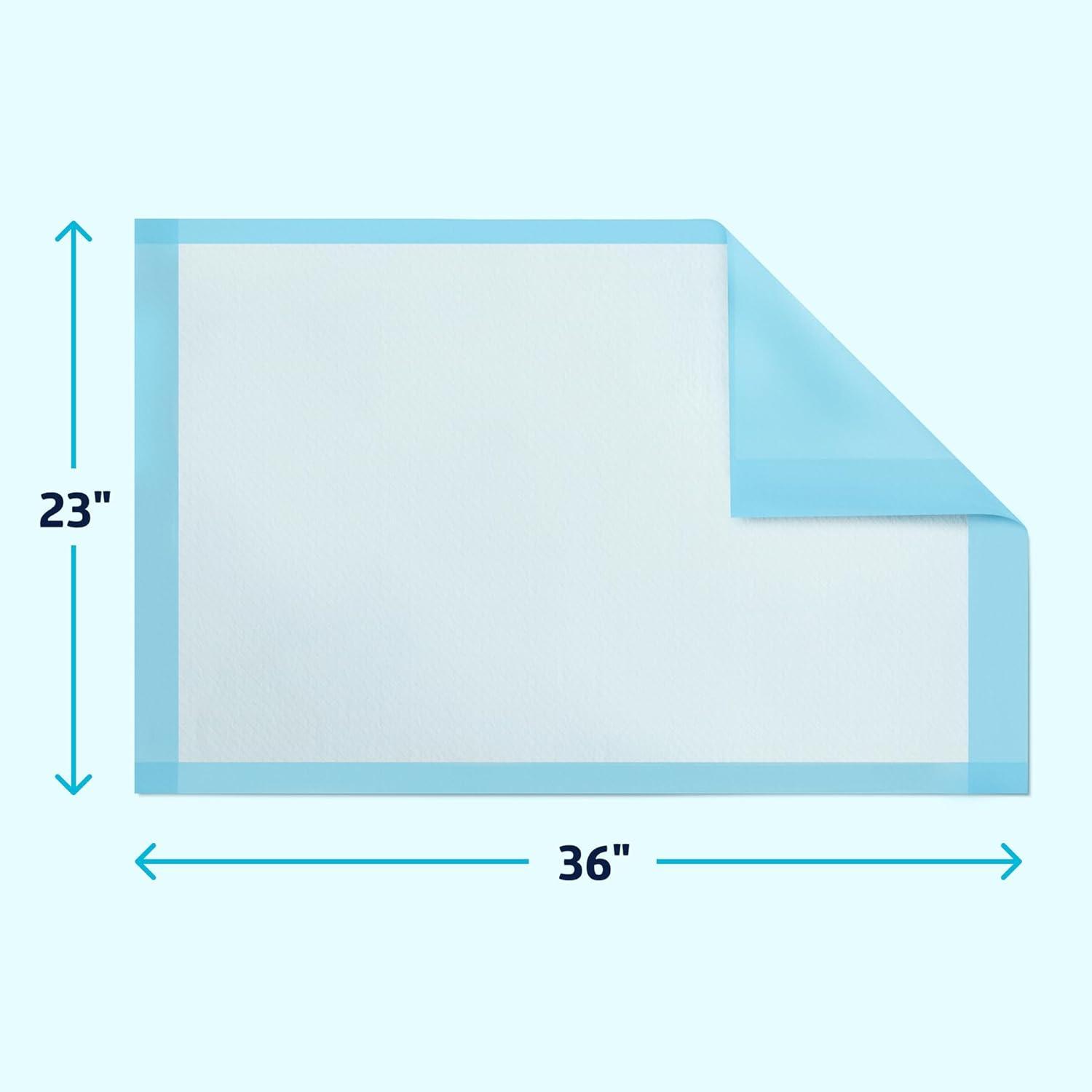 Medline Quilted Basic Disposable Blue Underpad, For Incontinence, Furniture Protection or Pet Pads, 23" X 36", Blue, 150 Count