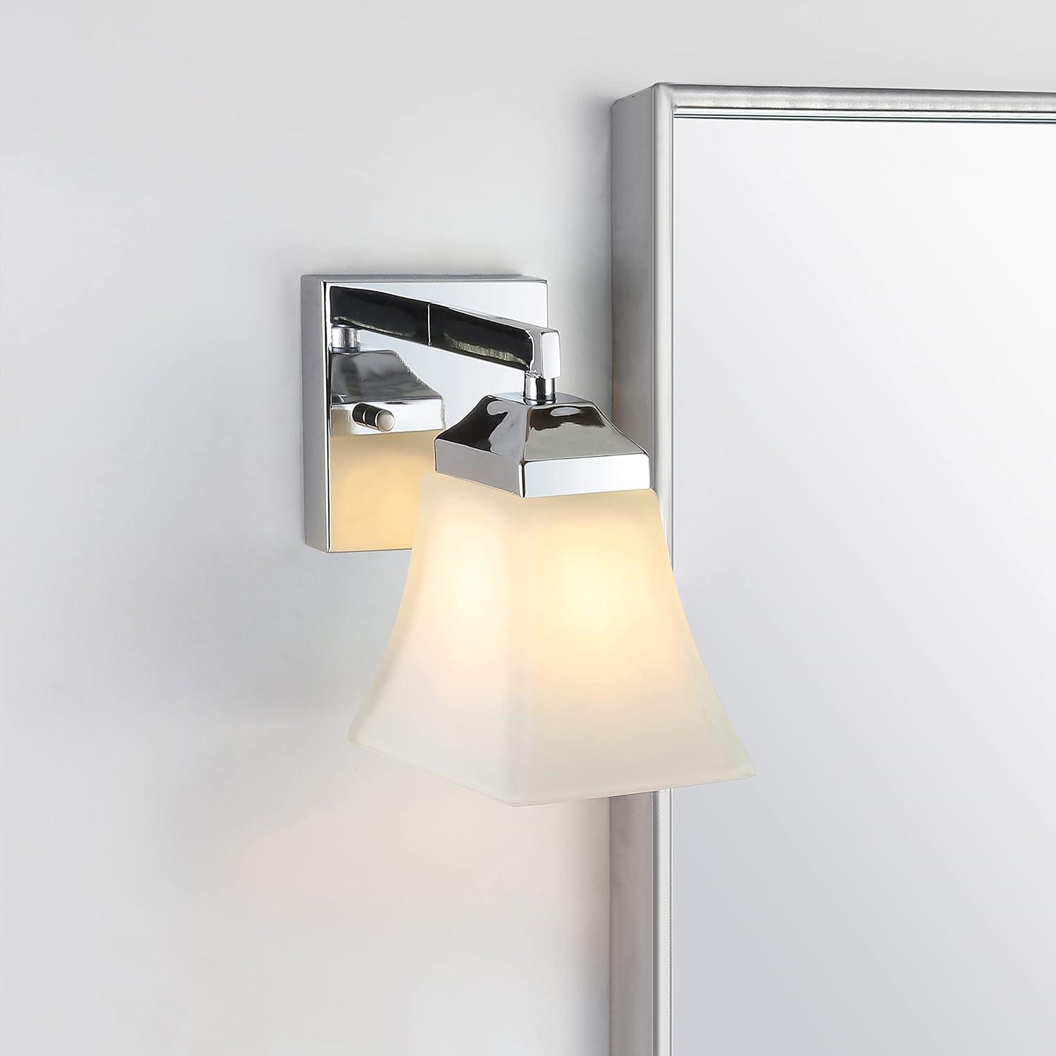 Staunton Chrome Polished 7.75" LED Vanity Light with Frosted Glass Shade