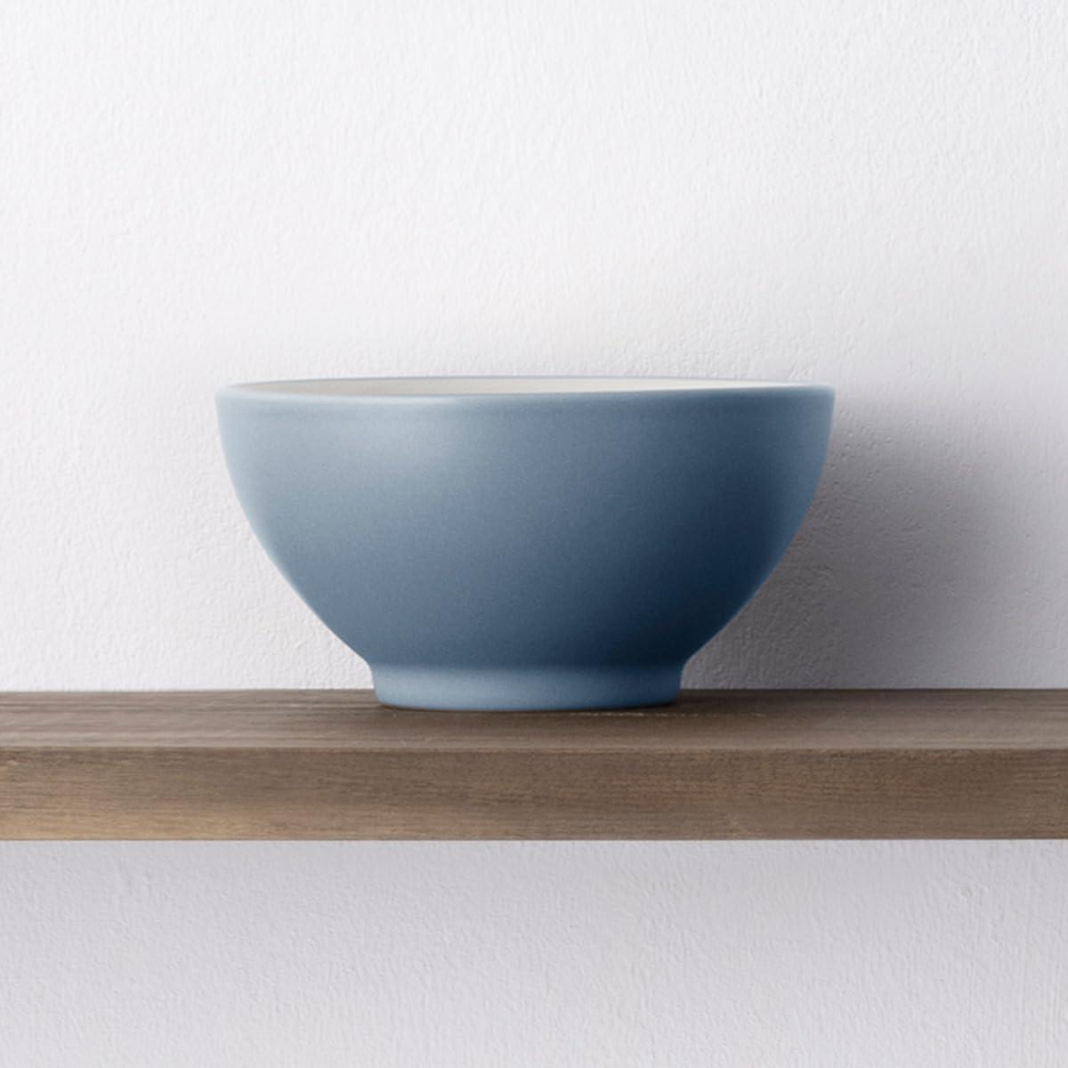 Ice Blue Ceramic Rice Bowls Set of 4