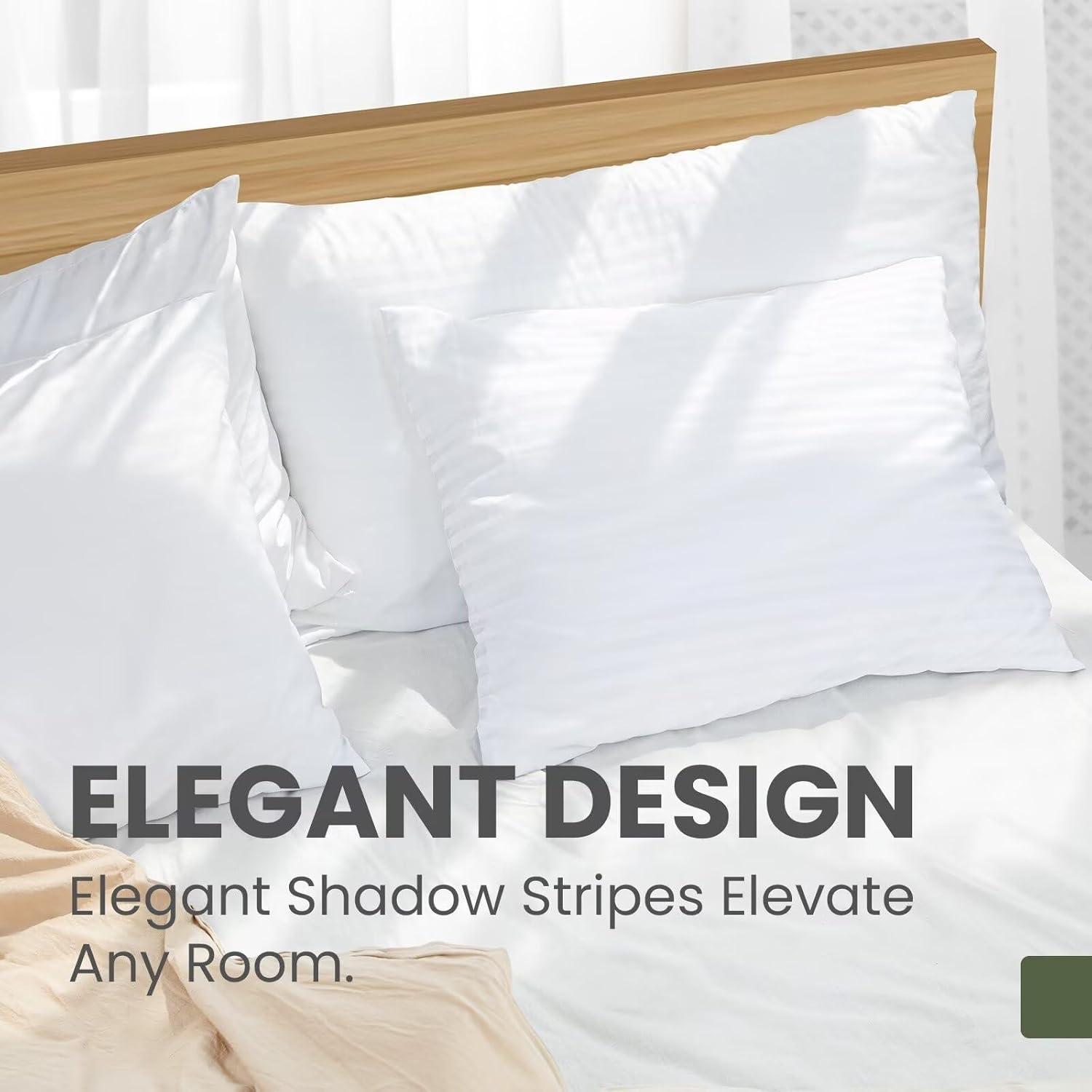 Pillow Protectors Pillow Covers 2 Pack, Zipped Pillow Cases, King Size, Luxury Hotel Quality, Breathable, Soft, Machine Washable