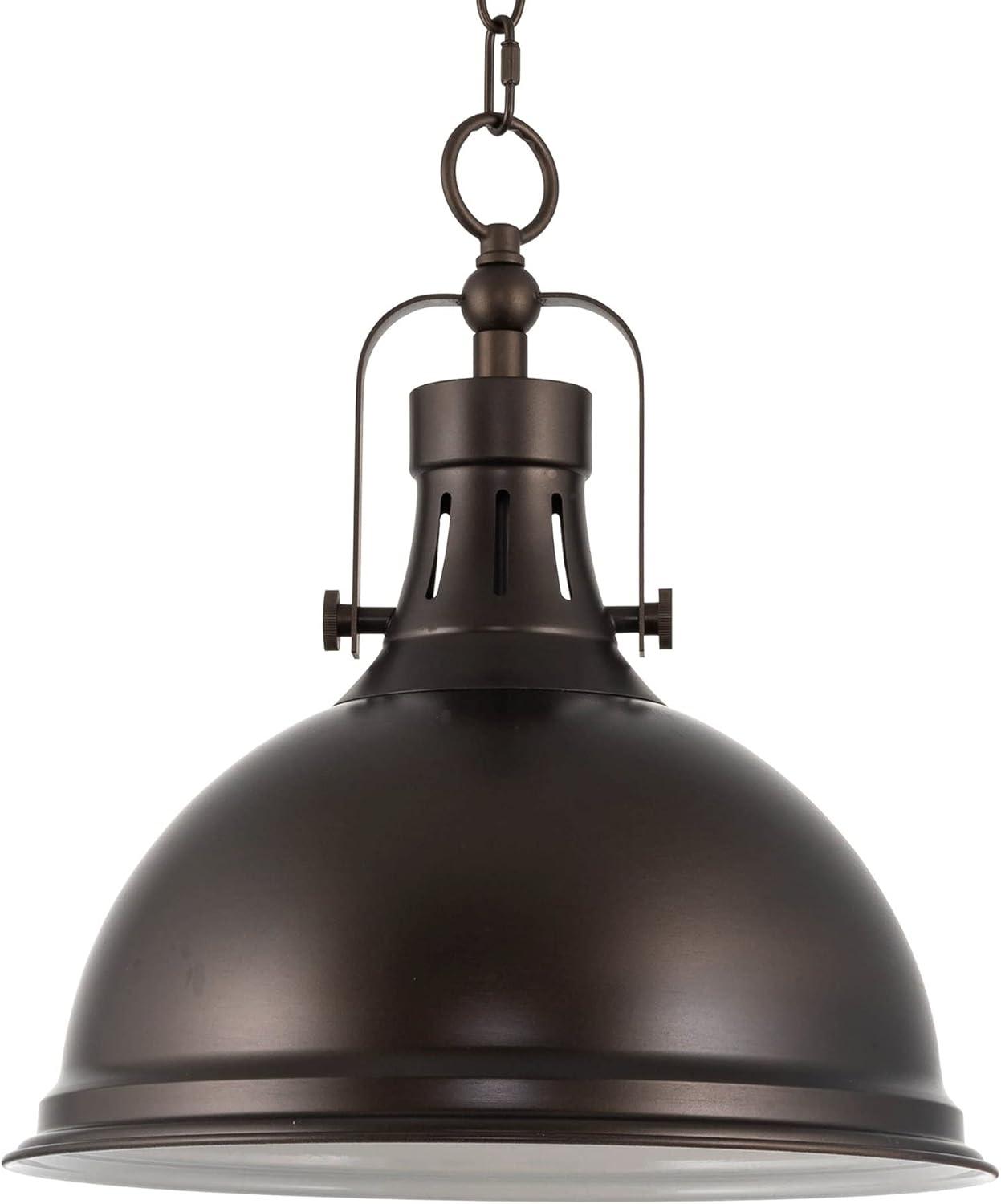 Kira Home Belle 14" Modern Industrial Pendant Light, Adjustable Hanging Height, Oil Rubbed Bronze Finish