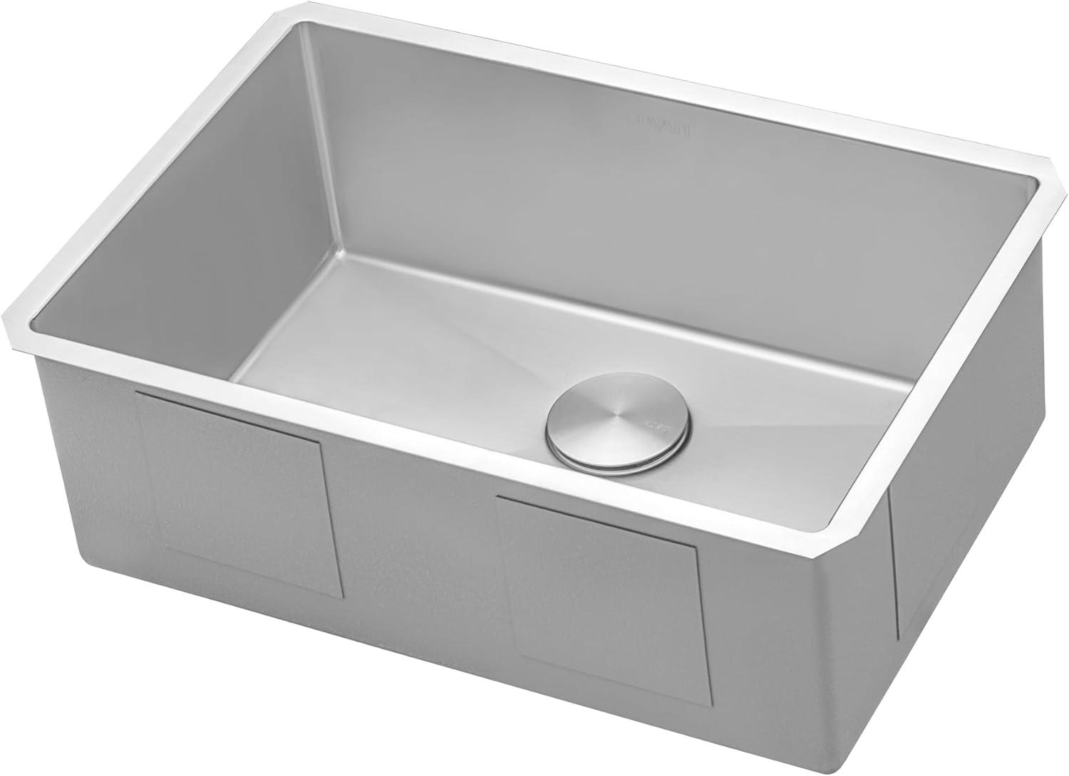 Ruvati 28-inch Undermount 16 Gauge Stainless Steel Kitchen Sink Rounded Corners Single Bowl