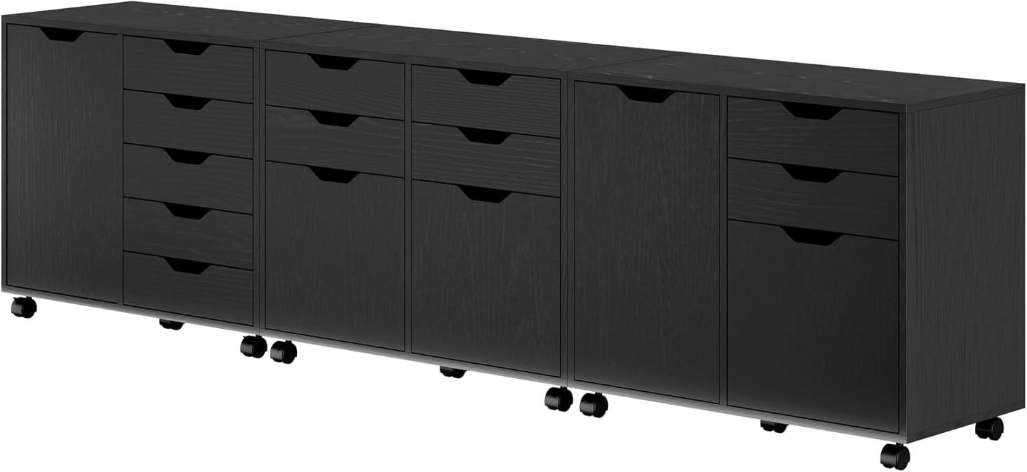 Winsome Wood Halifax 3-Pc Cabinet Set with File Drawer, Black Finish