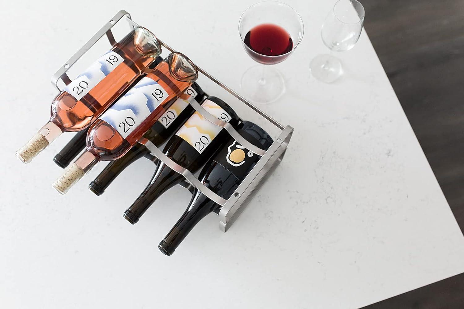 Better Houseware Stackable Steel Wine Rack in Silver