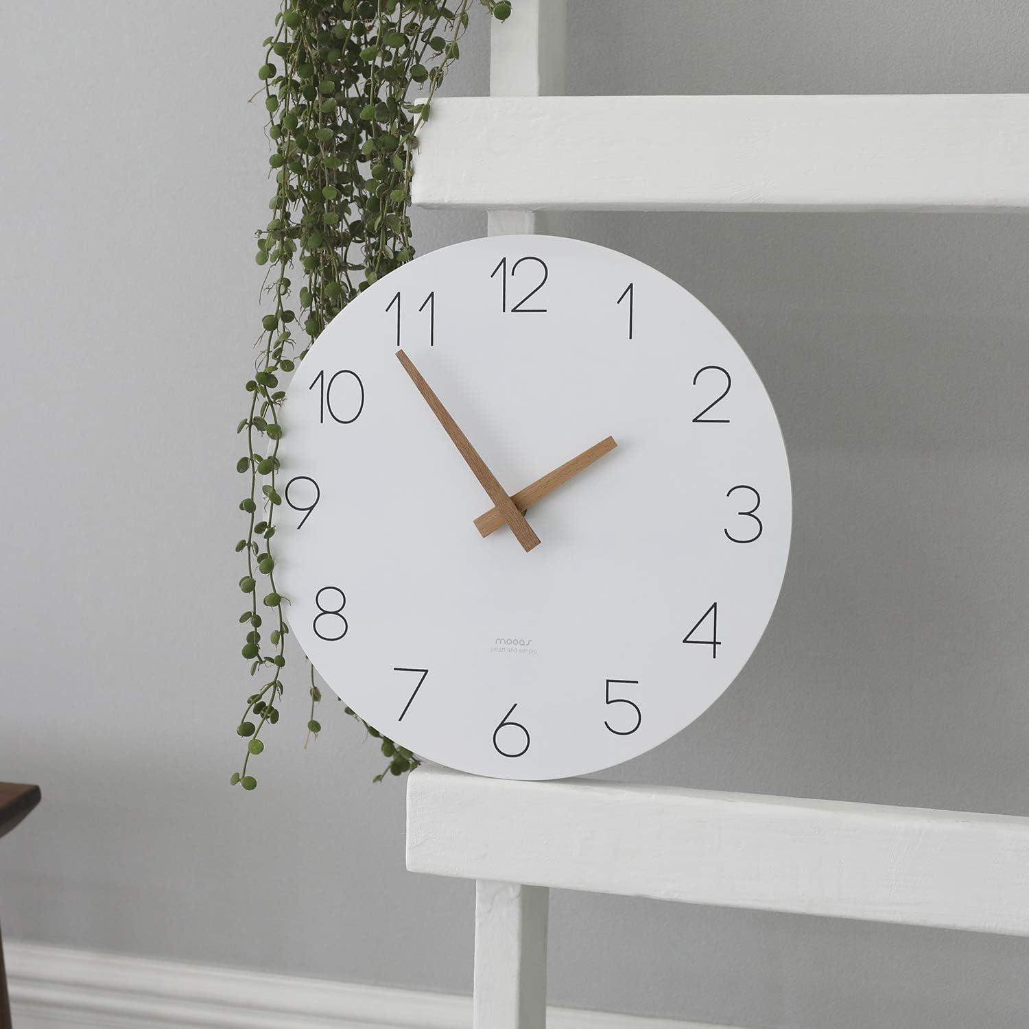 Slim Round Wood Silent Analog Wall Clock