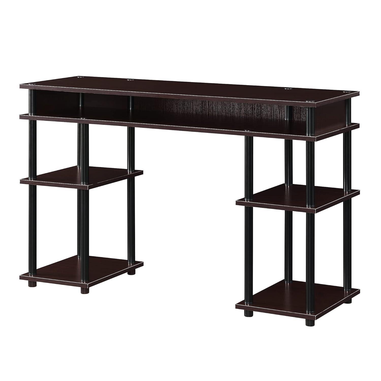 Convenience Concepts Designs2Go 30 inches Tall No Tools Student Desk with Shelves, Espresso/Black