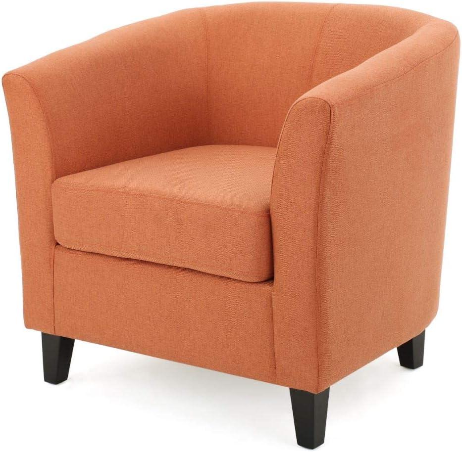 Cozy Barrel Orange Wood Club Chair