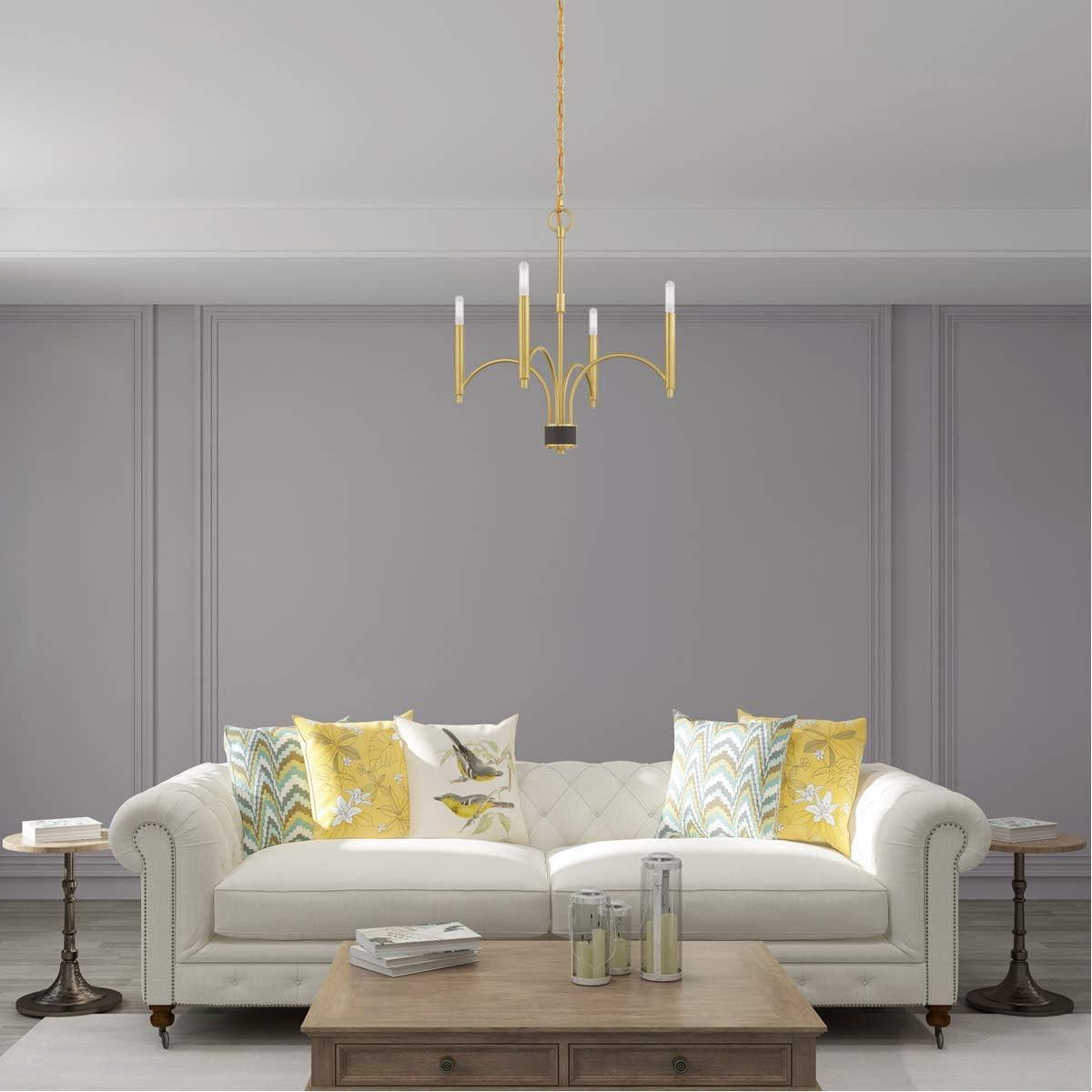 Livex Lighting Wisteria 4 - Light Chandelier in  Satin Brass