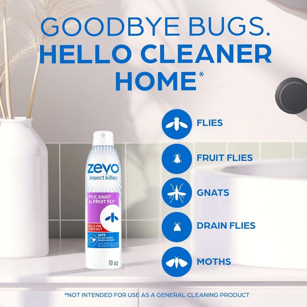 Zevo Flying Insect Trap, Fly Trap Captures Houseflies, Fruit Flies, and Gnats 1 Plug-in Base + 1 Cartridge