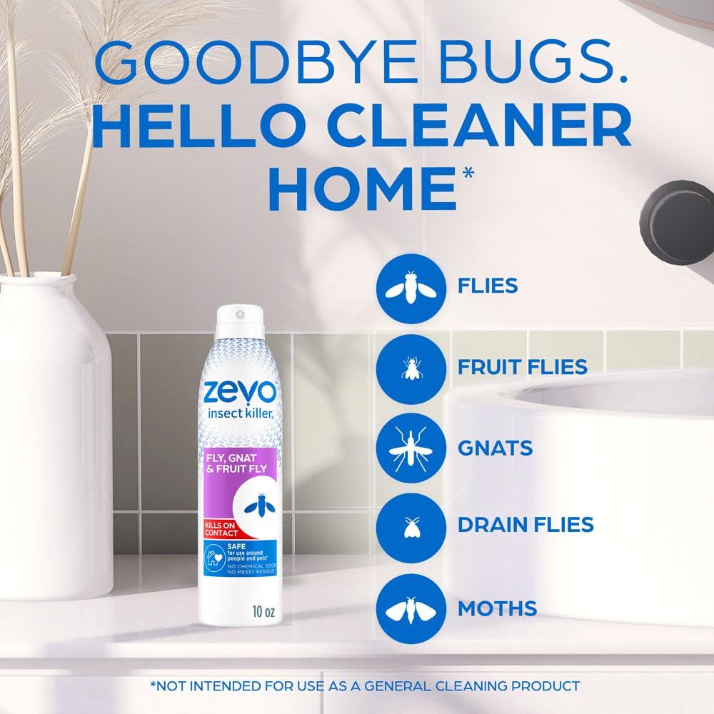 Zevo Flying Insect Trap, Fly Trap Captures Houseflies, Fruit Flies, and Gnats 1 Plug-in Base + 1 Cartridge