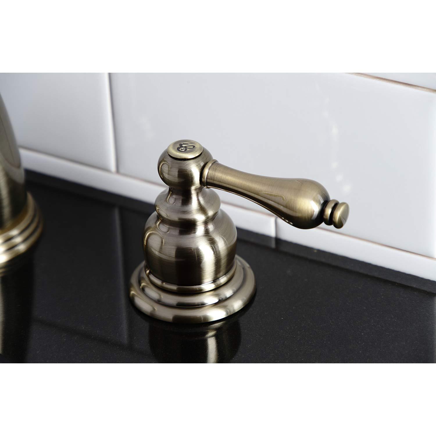 Kingston Brass KB983ALAB Victorian 2-Handle 8 in. Widespread Bathroom Faucet, Antique Brass