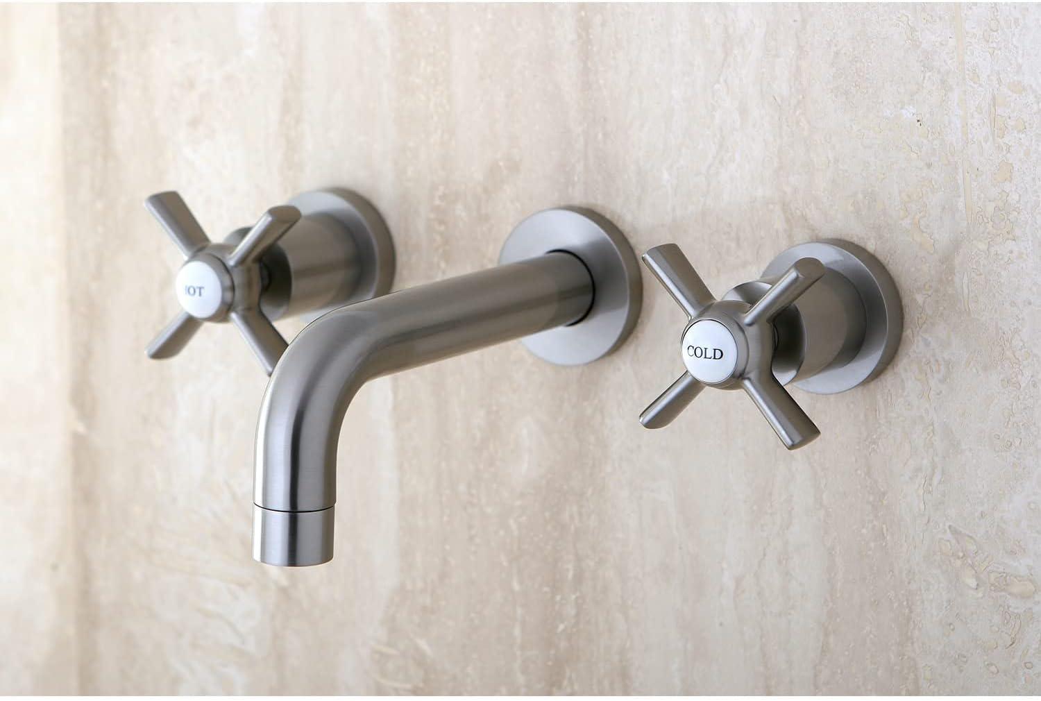 Kingston Brass Millennium Two-Handle 3-Hole Wall Mount Bathroom Faucet