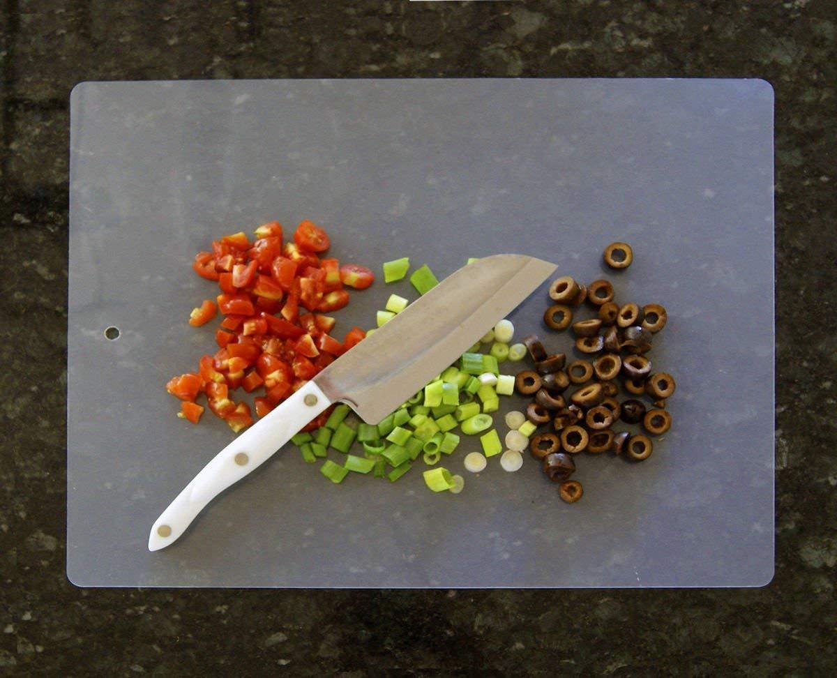 (4 Pack) Thin Clear Flexible Cutting Board Chopping Mat - 12" x 15"