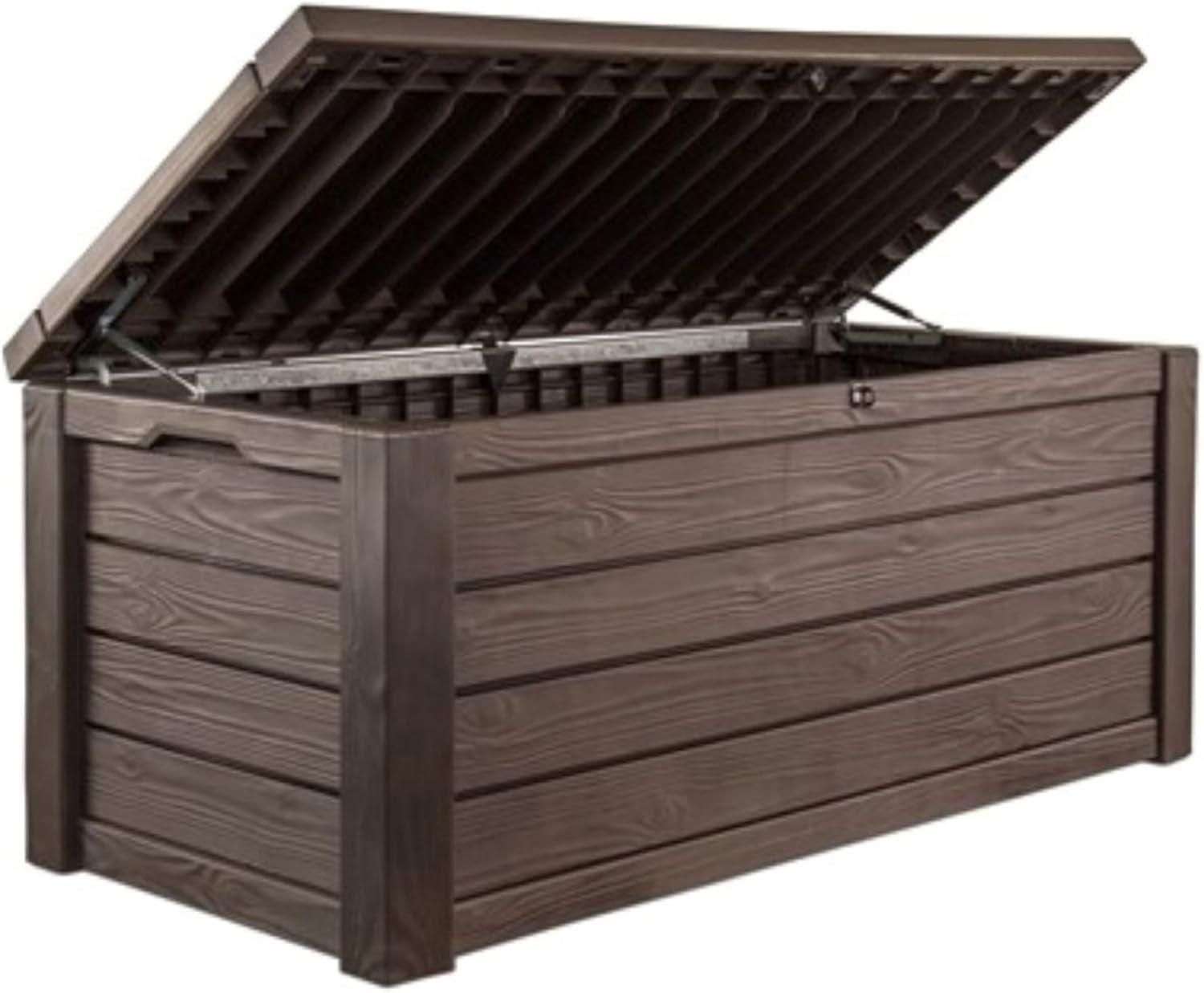 Keter Westwood 150 Gallon Large Durable Resin Outdoor Storage Deck Box For Furniture and Supplies