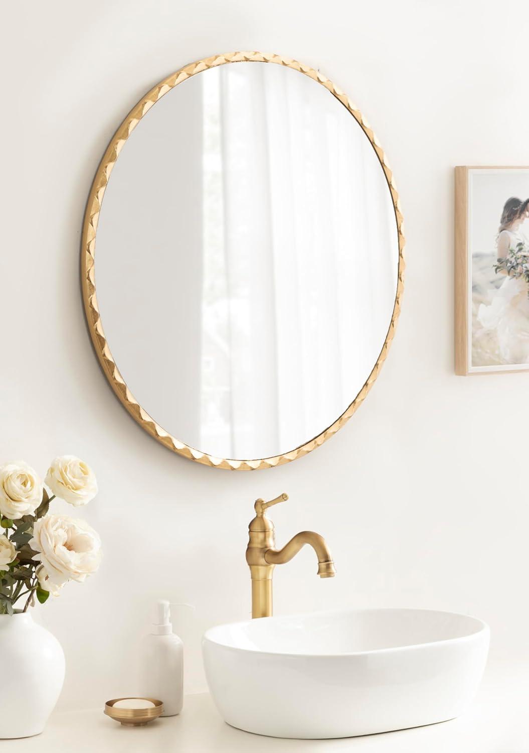 Kate & Laurel All Things Decor 26"x26" Sebecka Decorative Wall Mirror Gold